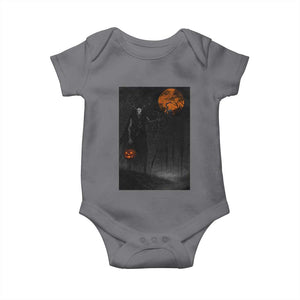 Halloween Wendigo Baby Onesie Scary Pumpkin Moon TS10 Charcoal Print Your Wear