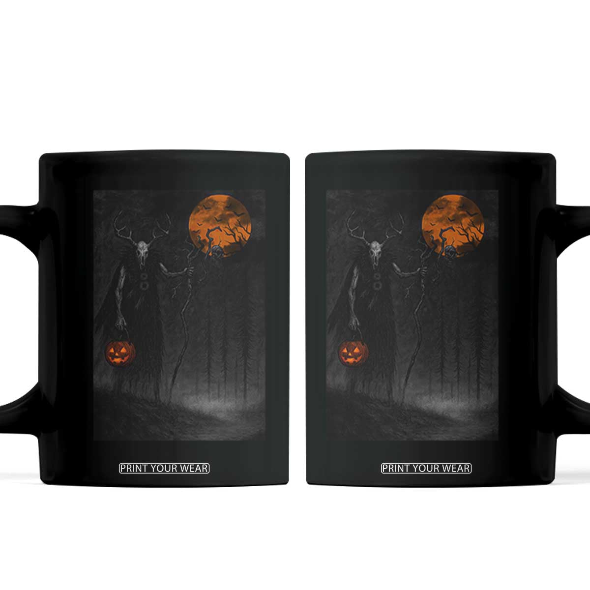 Halloween Wendigo Coffee Mug Scary Pumpkin Moon TS10 Black Print Your Wear
