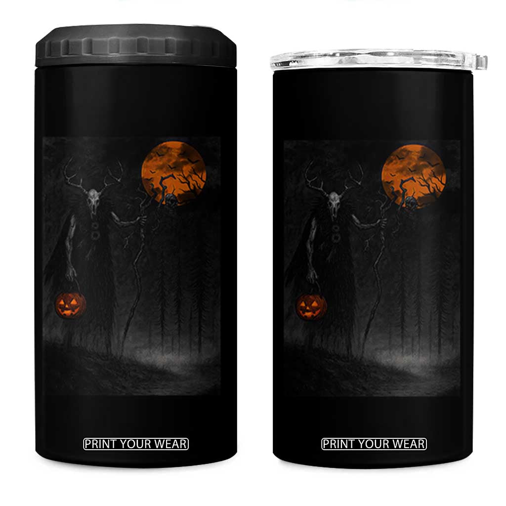 Halloween Wendigo 4 in 1 Can Cooler Tumbler Scary Pumpkin Moon TS10 One Size: 16 oz Black Print Your Wear