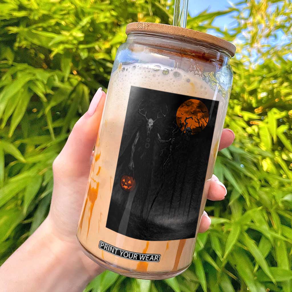 Halloween Wendigo Glass Can Scary Pumpkin Moon TS10 Black Print Your Wear