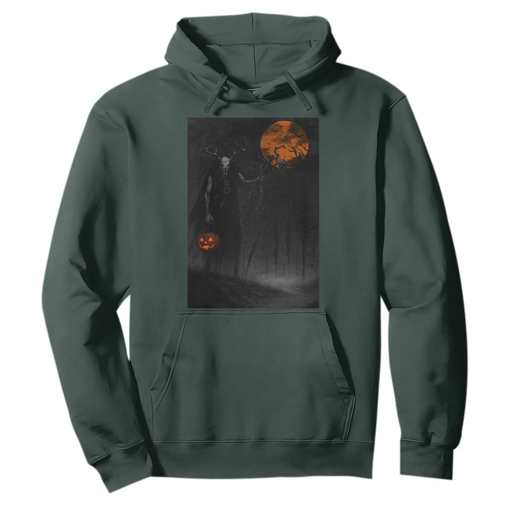 Halloween Wendigo Hoodie Scary Pumpkin Moon TS10 Dark Forest Green Print Your Wear