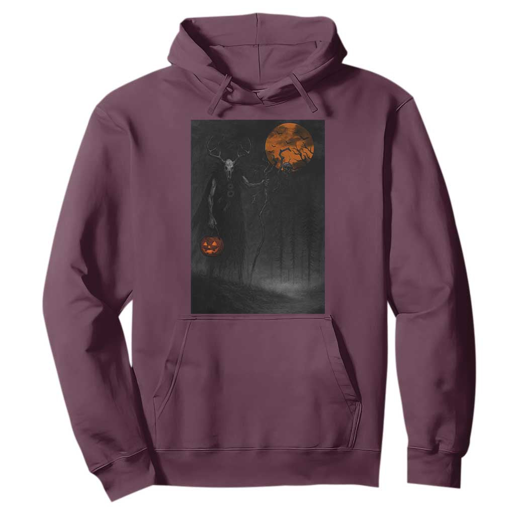 Halloween Wendigo Hoodie Scary Pumpkin Moon TS10 Maroon Print Your Wear