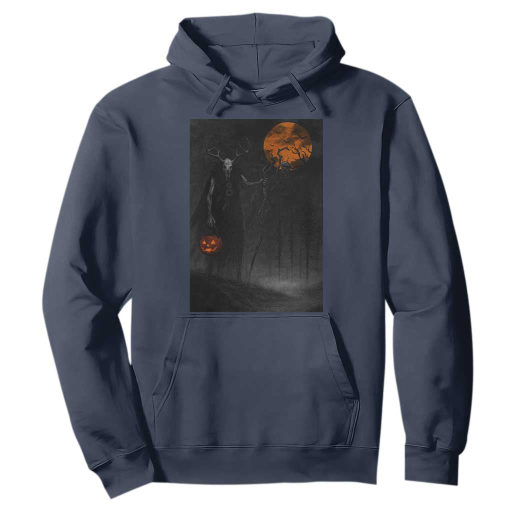 Halloween Wendigo Hoodie Scary Pumpkin Moon TS10 Navy Print Your Wear