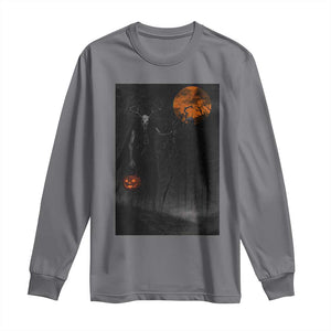 Halloween Wendigo Long Sleeve Shirt Scary Pumpkin Moon TS10 Charcoal Print Your Wear