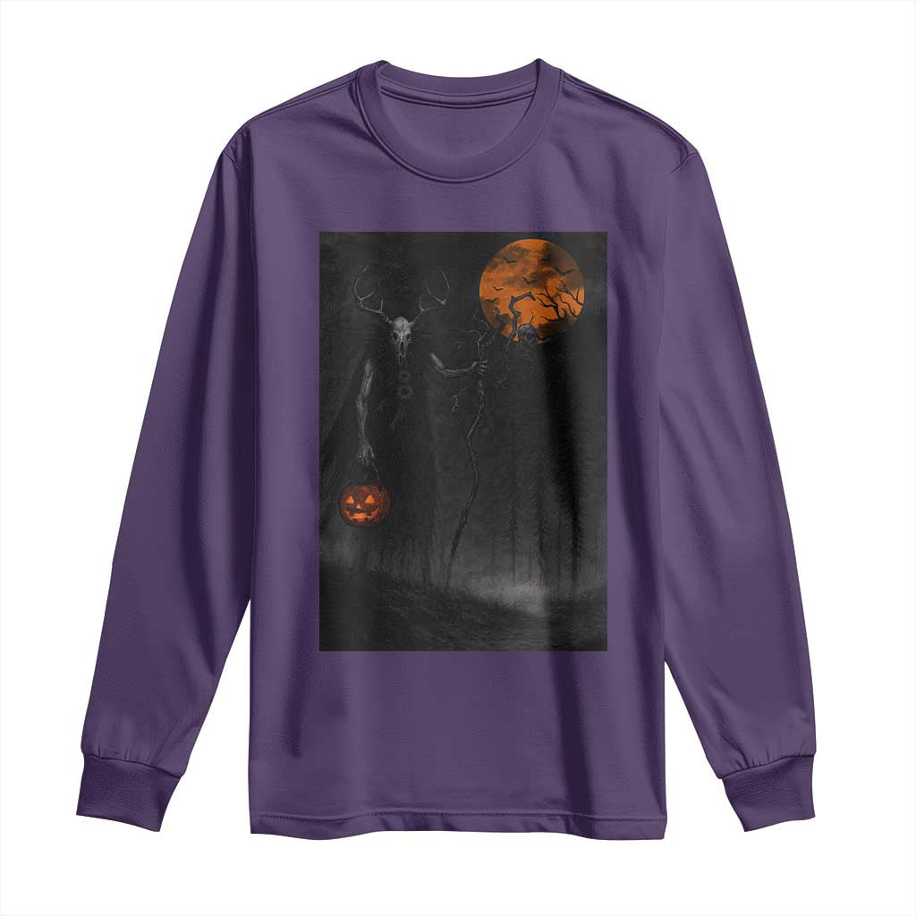 Halloween Wendigo Long Sleeve Shirt Scary Pumpkin Moon TS10 Purple Print Your Wear