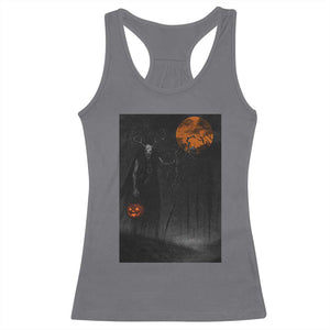 Halloween Wendigo Racerback Tank Top Scary Pumpkin Moon TS10 Charcoal Print Your Wear