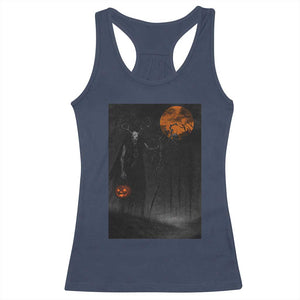 Halloween Wendigo Racerback Tank Top Scary Pumpkin Moon TS10 Navy Print Your Wear