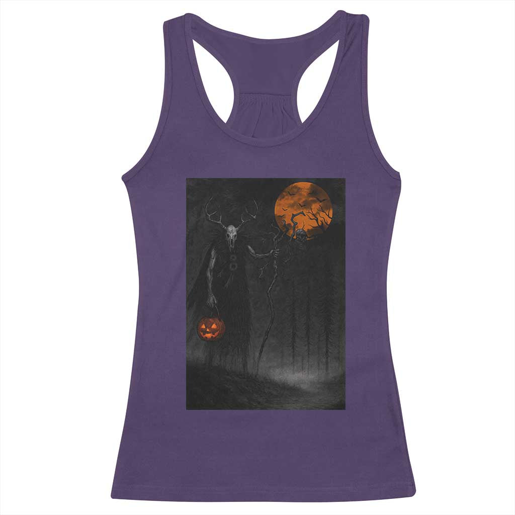 Halloween Wendigo Racerback Tank Top Scary Pumpkin Moon TS10 Purple Print Your Wear