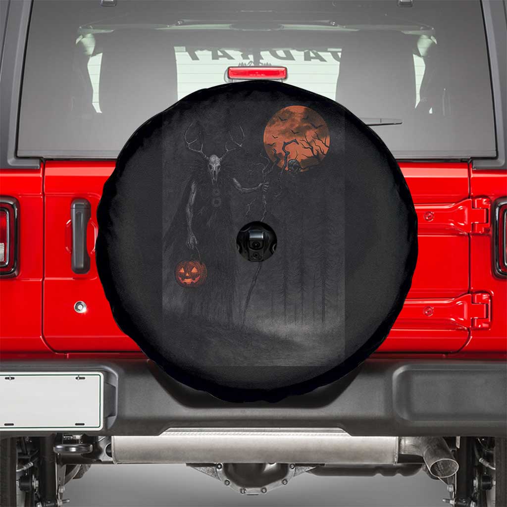 Halloween Wendigo Spare Tire Cover Scary Pumpkin Moon TS10 Black Print Your Wear