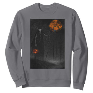 Halloween Wendigo Sweatshirt Scary Pumpkin Moon TS10 Charcoal Print Your Wear