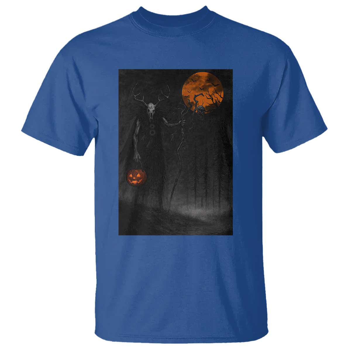 Halloween Wendigo T Shirt Scary Pumpkin Moon TS10 Royal Blue Print Your Wear