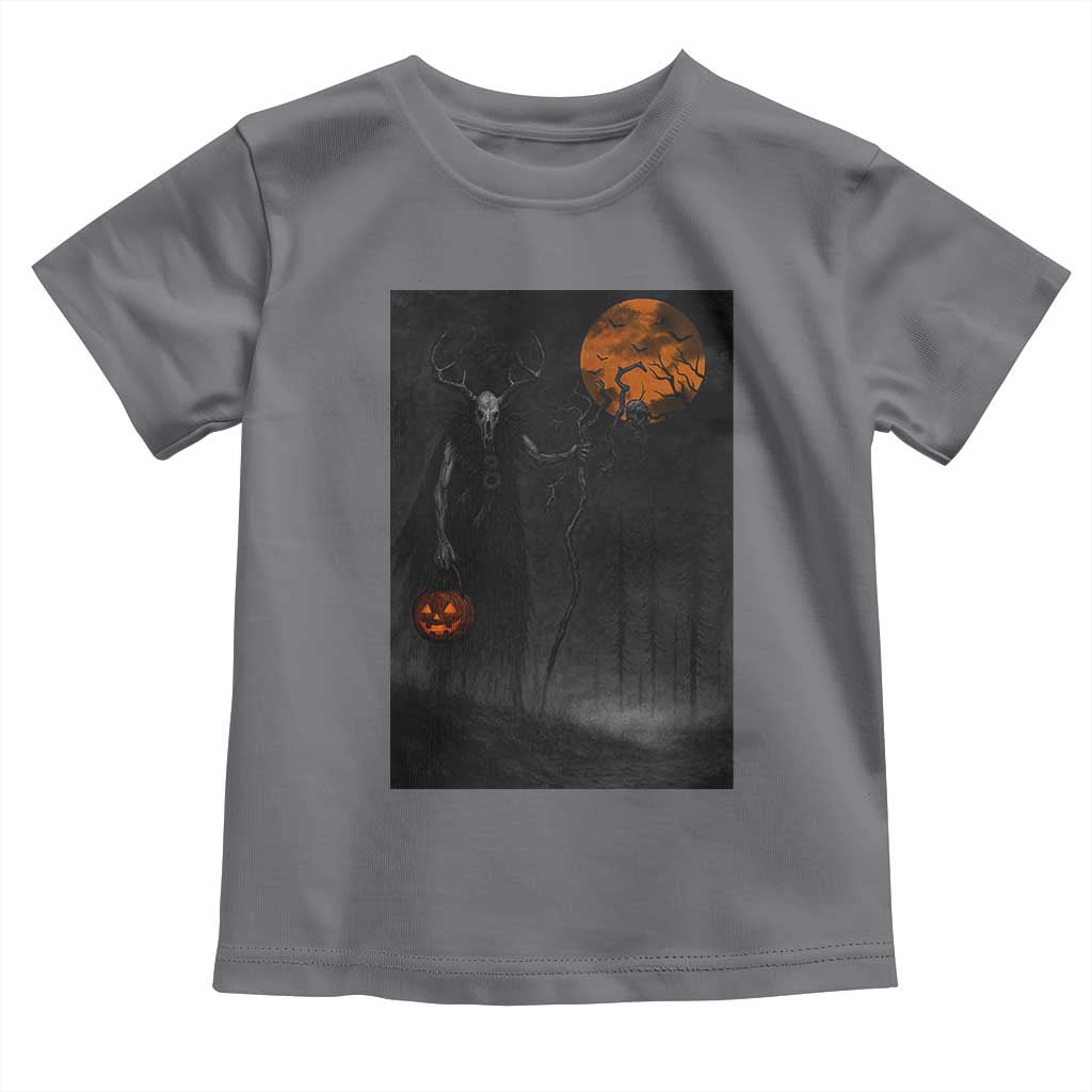 Halloween Wendigo Toddler T Shirt Scary Pumpkin Moon TS10 Charcoal Print Your Wear