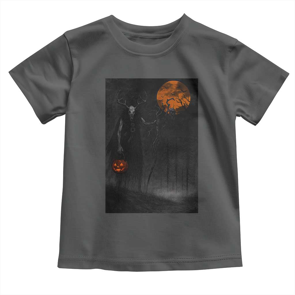 Halloween Wendigo Toddler T Shirt Scary Pumpkin Moon TS10 Dark Heather Print Your Wear