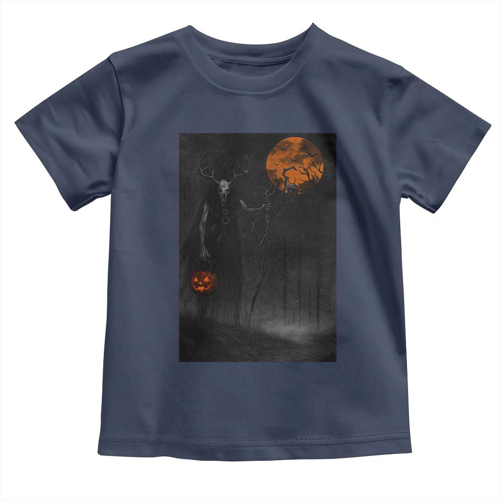 Halloween Wendigo Toddler T Shirt Scary Pumpkin Moon TS10 Navy Print Your Wear