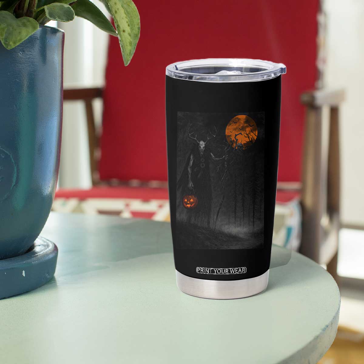 Halloween Wendigo Tumbler Cup Scary Pumpkin Moon TS10 Print Your Wear