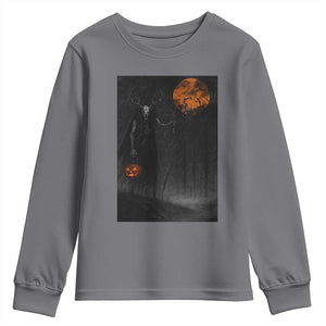Halloween Wendigo Youth Sweatshirt Scary Pumpkin Moon TS10 Charcoal Print Your Wear