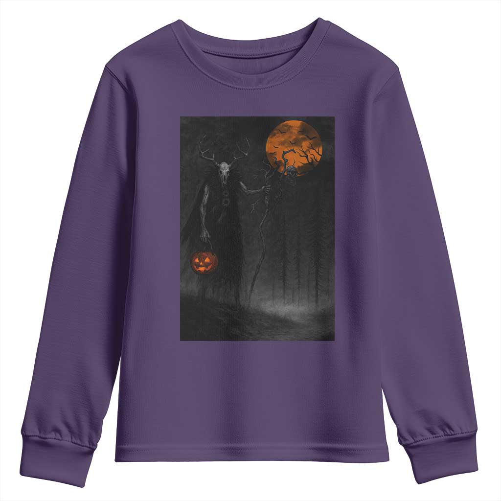 Halloween Wendigo Youth Sweatshirt Scary Pumpkin Moon TS10 Purple Print Your Wear
