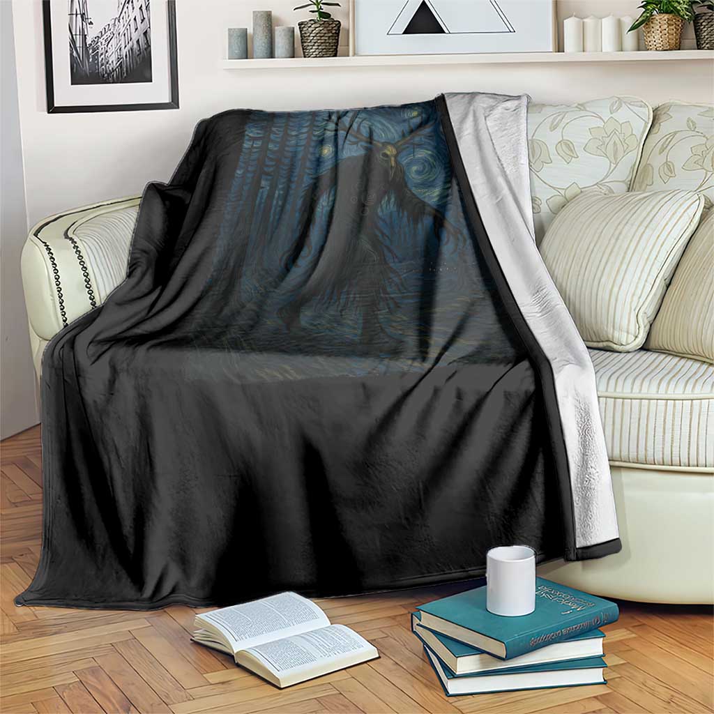 Wendigo Starry Night Throw Blanket Van Gogh Dark Fantasy Cryptid Lovers TS10 Print Your Wear
