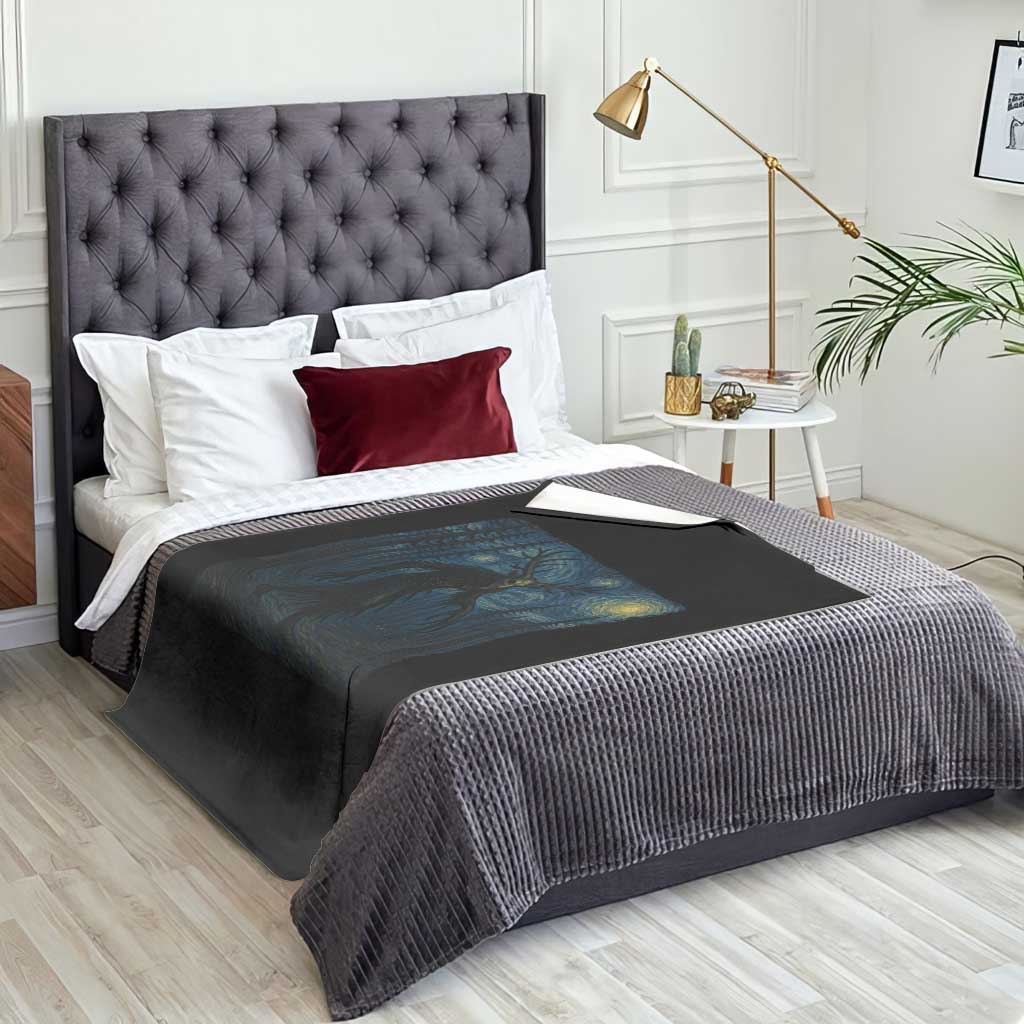Wendigo Starry Night Throw Blanket Van Gogh Dark Fantasy Cryptid Lovers TS10 Print Your Wear