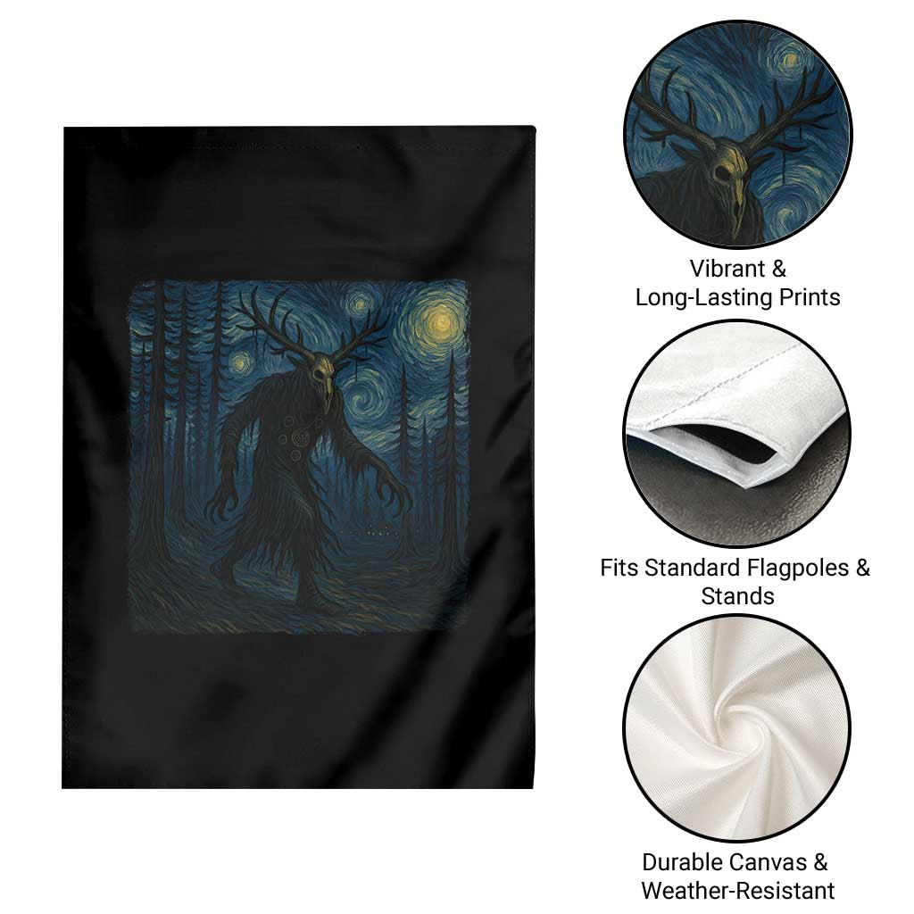 Wendigo Starry Night Garden Flag Van Gogh Dark Fantasy Cryptid Lovers TS10 Print Your Wear