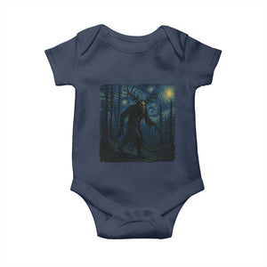 Wendigo Starry Night Baby Onesie Van Gogh Dark Fantasy Cryptid Lovers TS10 Navy Print Your Wear