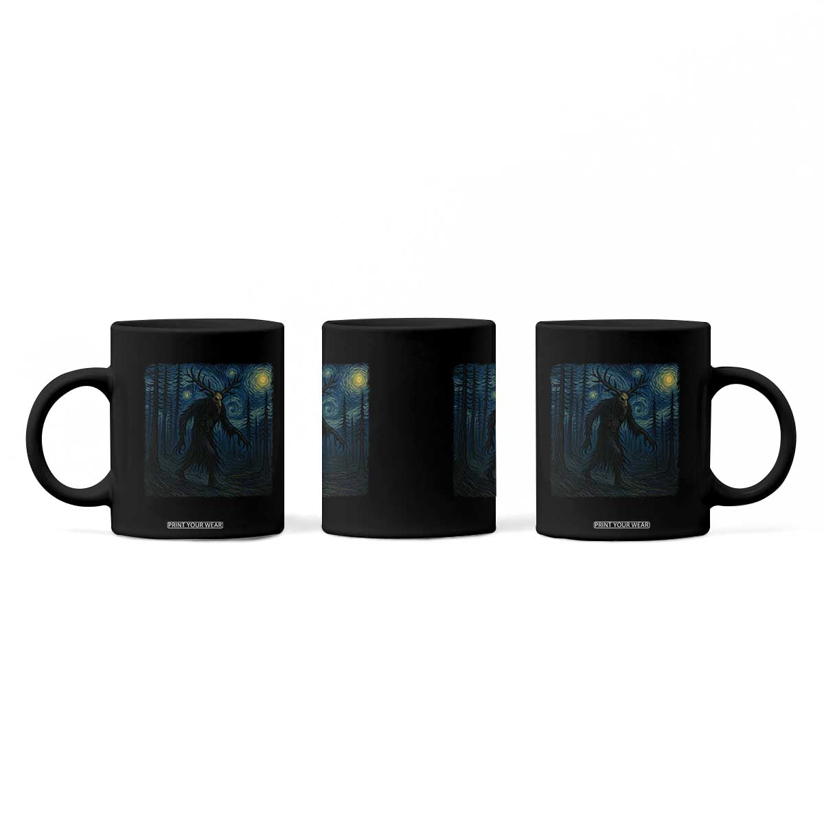 Wendigo Starry Night Coffee Mug Van Gogh Dark Fantasy Cryptid Lovers TS10 Print Your Wear