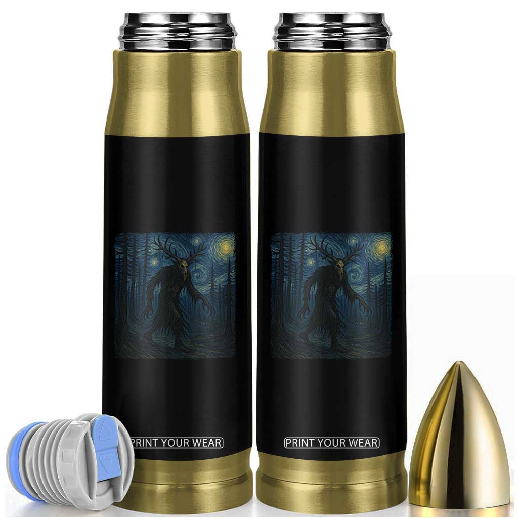 Wendigo Starry Night Bullet Tumbler Van Gogh Dark Fantasy Cryptid Lovers TS10 Black Print Your Wear