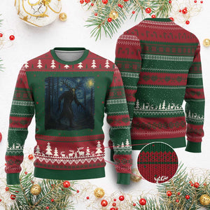 Wendigo Starry Night Ugly Christmas Sweater Van Gogh Dark Fantasy Cryptid Lovers TS10 Red Green Print Your Wear