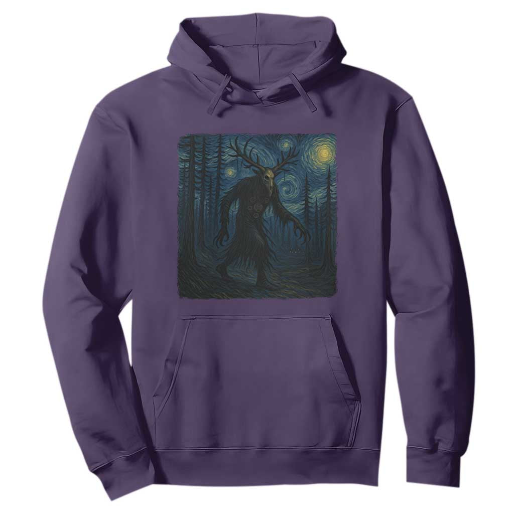 Wendigo Starry Night Hoodie Van Gogh Dark Fantasy Cryptid Lovers TS10 Purple Print Your Wear