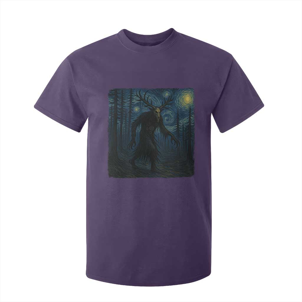 Wendigo Starry Night T Shirt For Kid Van Gogh Dark Fantasy Cryptid Lovers TS10 Purple Print Your Wear