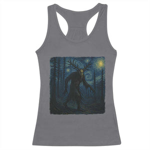 Wendigo Starry Night Racerback Tank Top Van Gogh Dark Fantasy Cryptid Lovers TS10 Charcoal Print Your Wear