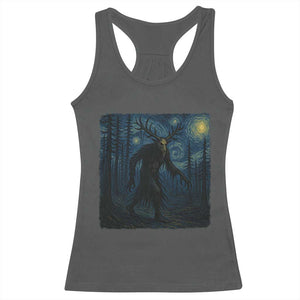 Wendigo Starry Night Racerback Tank Top Van Gogh Dark Fantasy Cryptid Lovers TS10 Dark Heather Print Your Wear