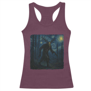 Wendigo Starry Night Racerback Tank Top Van Gogh Dark Fantasy Cryptid Lovers TS10 Maroon Print Your Wear