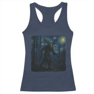 Wendigo Starry Night Racerback Tank Top Van Gogh Dark Fantasy Cryptid Lovers TS10 Navy Print Your Wear