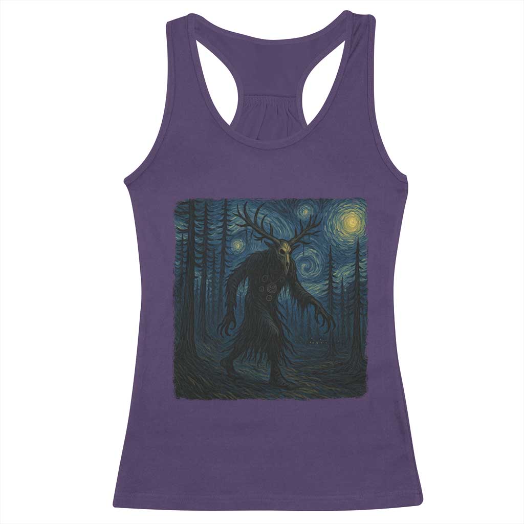 Wendigo Starry Night Racerback Tank Top Van Gogh Dark Fantasy Cryptid Lovers TS10 Purple Print Your Wear