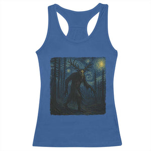 Wendigo Starry Night Racerback Tank Top Van Gogh Dark Fantasy Cryptid Lovers TS10 Royal Blue Print Your Wear