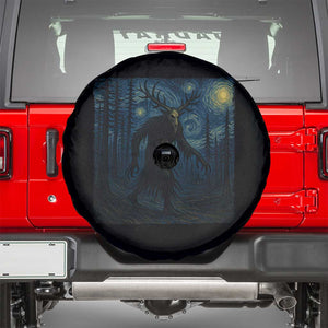 Wendigo Starry Night Spare Tire Cover Van Gogh Dark Fantasy Cryptid Lovers TS10 Black Print Your Wear