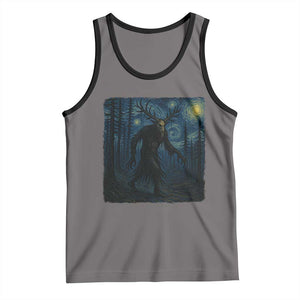 Wendigo Starry Night Tank Top Van Gogh Dark Fantasy Cryptid Lovers TS10 Deep Heather Black Print Your Wear