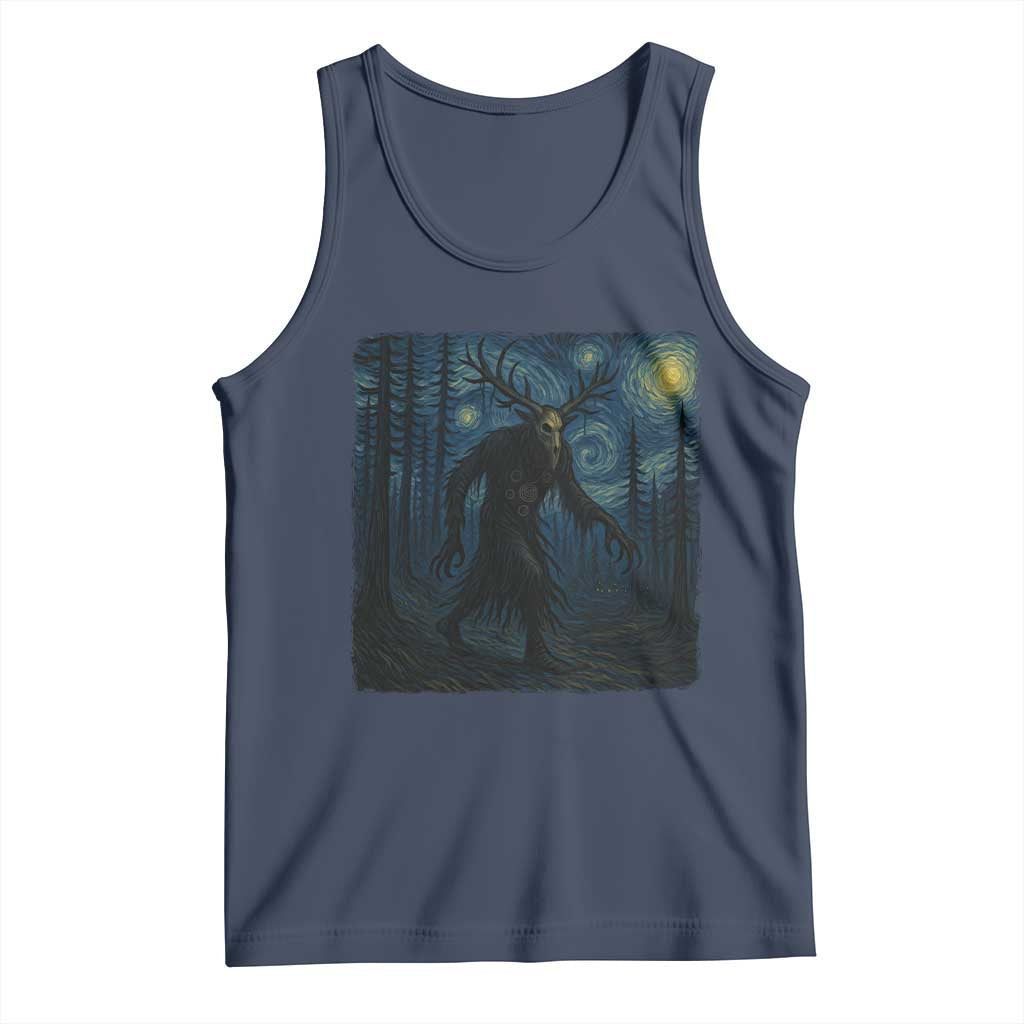 Wendigo Starry Night Tank Top Van Gogh Dark Fantasy Cryptid Lovers TS10 Navy Print Your Wear