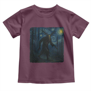 Wendigo Starry Night Toddler T Shirt Van Gogh Dark Fantasy Cryptid Lovers TS10 Maroon Print Your Wear