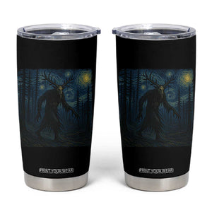 Wendigo Starry Night Tumbler Cup Van Gogh Dark Fantasy Cryptid Lovers TS10 Black Print Your Wear
