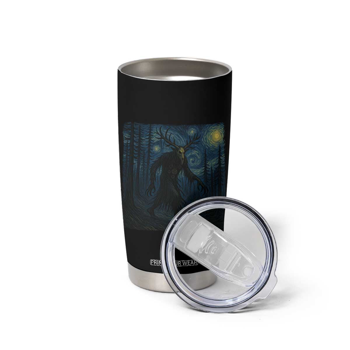 Wendigo Starry Night Tumbler Cup Van Gogh Dark Fantasy Cryptid Lovers TS10 Print Your Wear