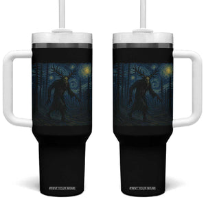 Wendigo Starry Night Tumbler With Handle Van Gogh Dark Fantasy Cryptid Lovers TS10 One Size: 40 oz Black Print Your Wear