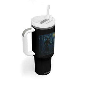 Wendigo Starry Night Tumbler With Handle Van Gogh Dark Fantasy Cryptid Lovers TS10 Print Your Wear