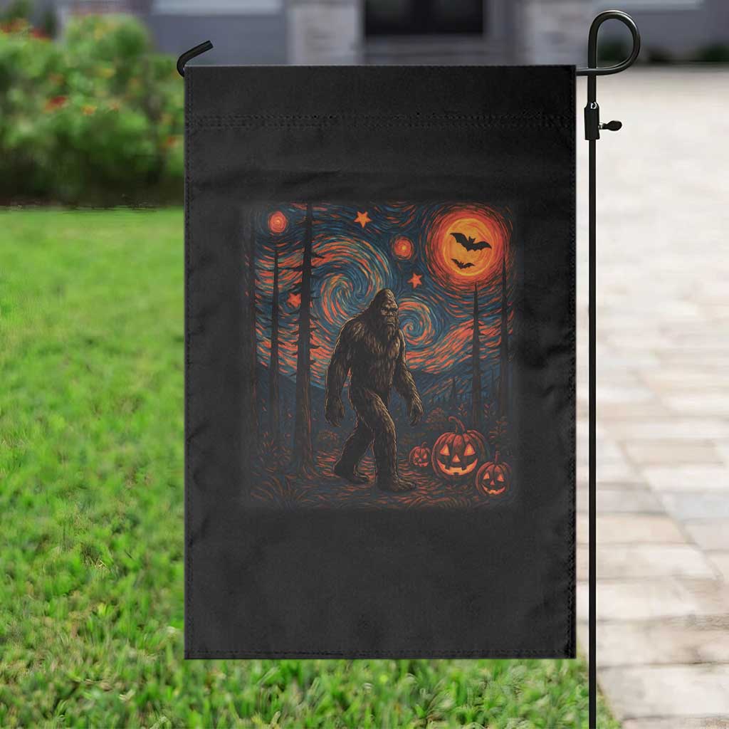 Bigfoot Starry Night Garden Flag Funny Halloween Van Gogh Sasquatch Lovers TS10 Print Your Wear