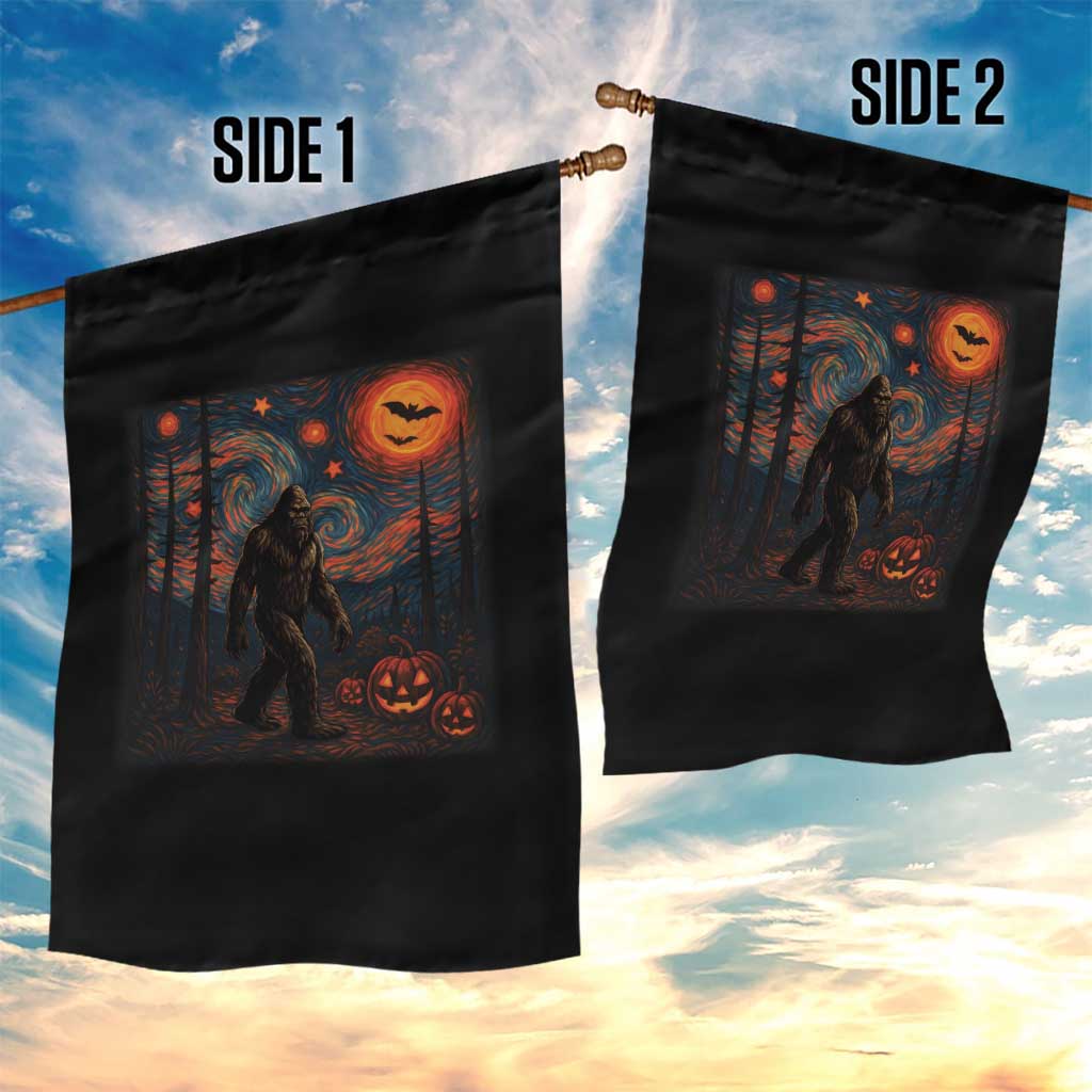 Bigfoot Starry Night Garden Flag Funny Halloween Van Gogh Sasquatch Lovers TS10 Print Your Wear