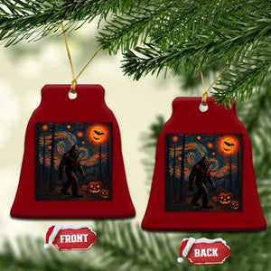 Bigfoot Starry Night Ceramic Ornament Funny Halloween Van Gogh Sasquatch Lovers TS10 Print Your Wear