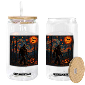 Bigfoot Starry Night Glass Can Funny Halloween Van Gogh Sasquatch Lovers TS10 Print Your Wear