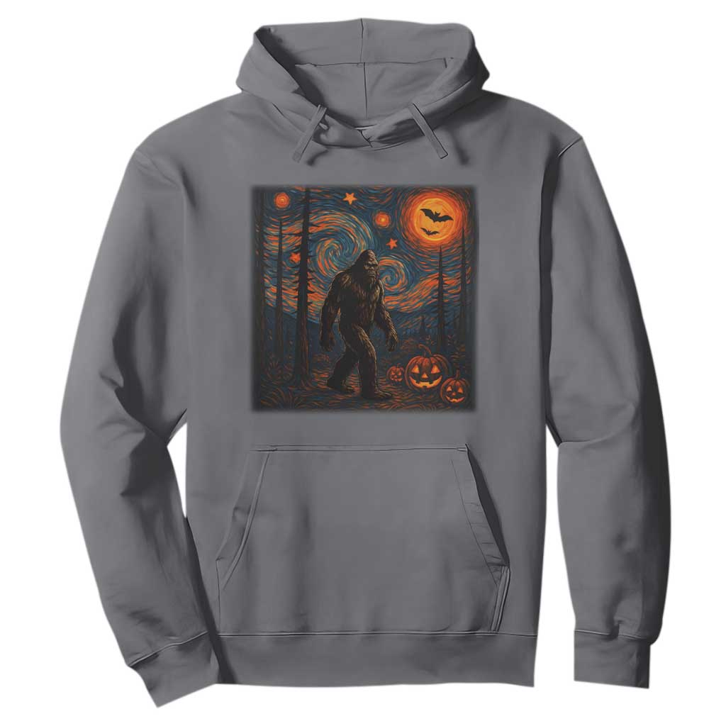 Bigfoot Starry Night Hoodie Funny Halloween Van Gogh Sasquatch Lovers TS10 Charcoal Print Your Wear
