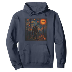 Bigfoot Starry Night Hoodie Funny Halloween Van Gogh Sasquatch Lovers TS10 Navy Print Your Wear